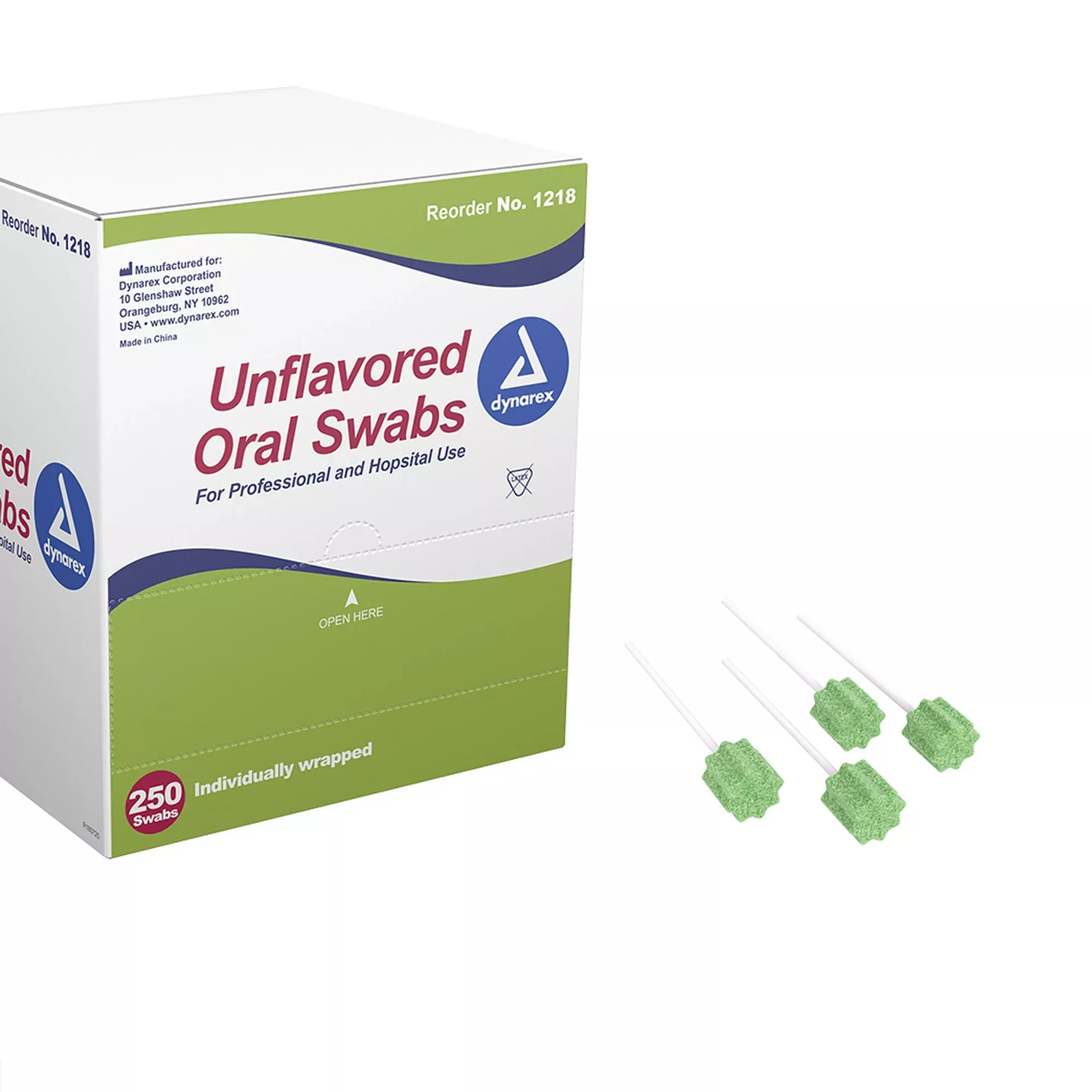 dynarex Unflavored Oral Swabstick, 1 Box of 250