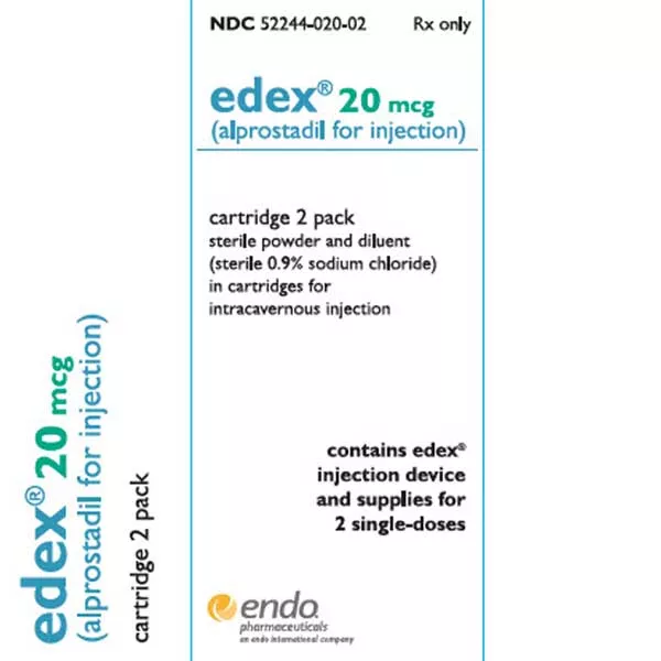 Edex 20 Alprostadil for injection Kit 20 Micrograms, 2 Cartridges (RX)