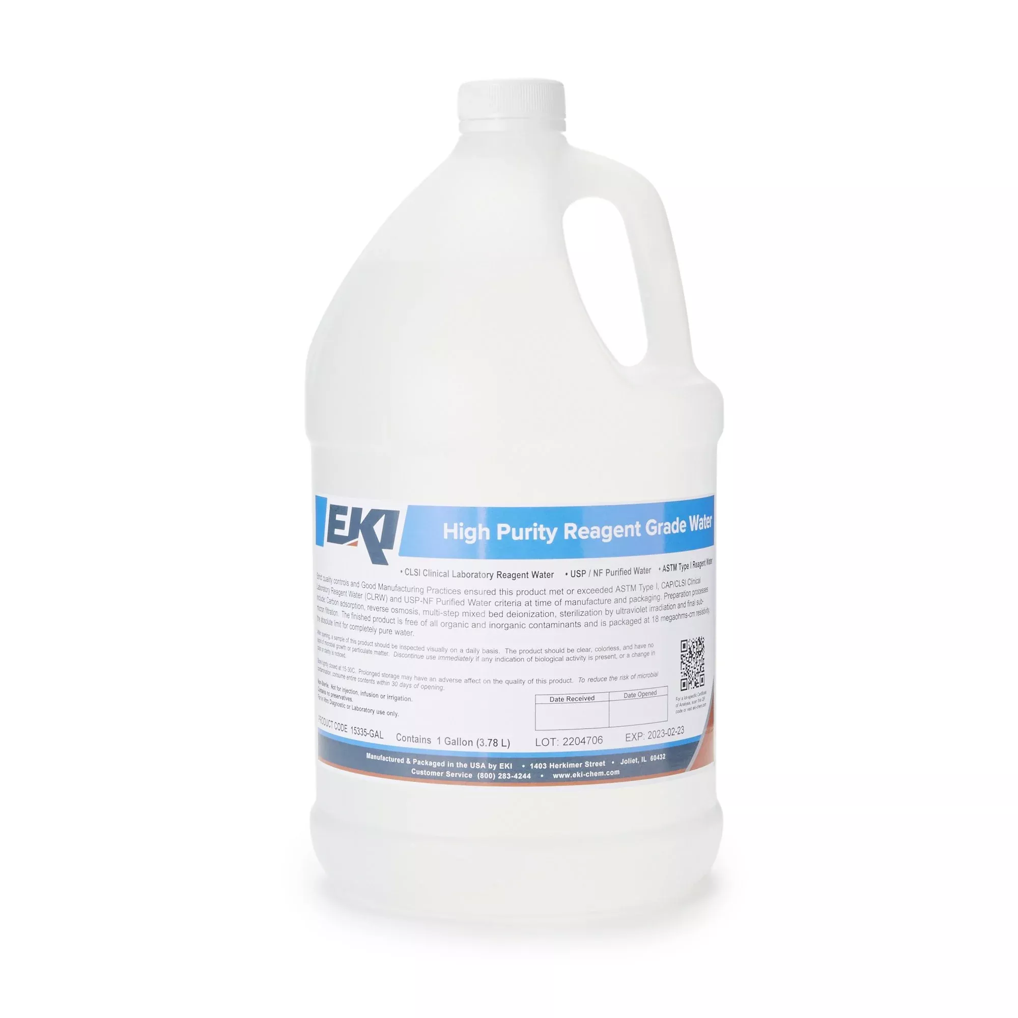 EKI Deionized Water Chemistry Reagent, 1 Gallon, 1 Each