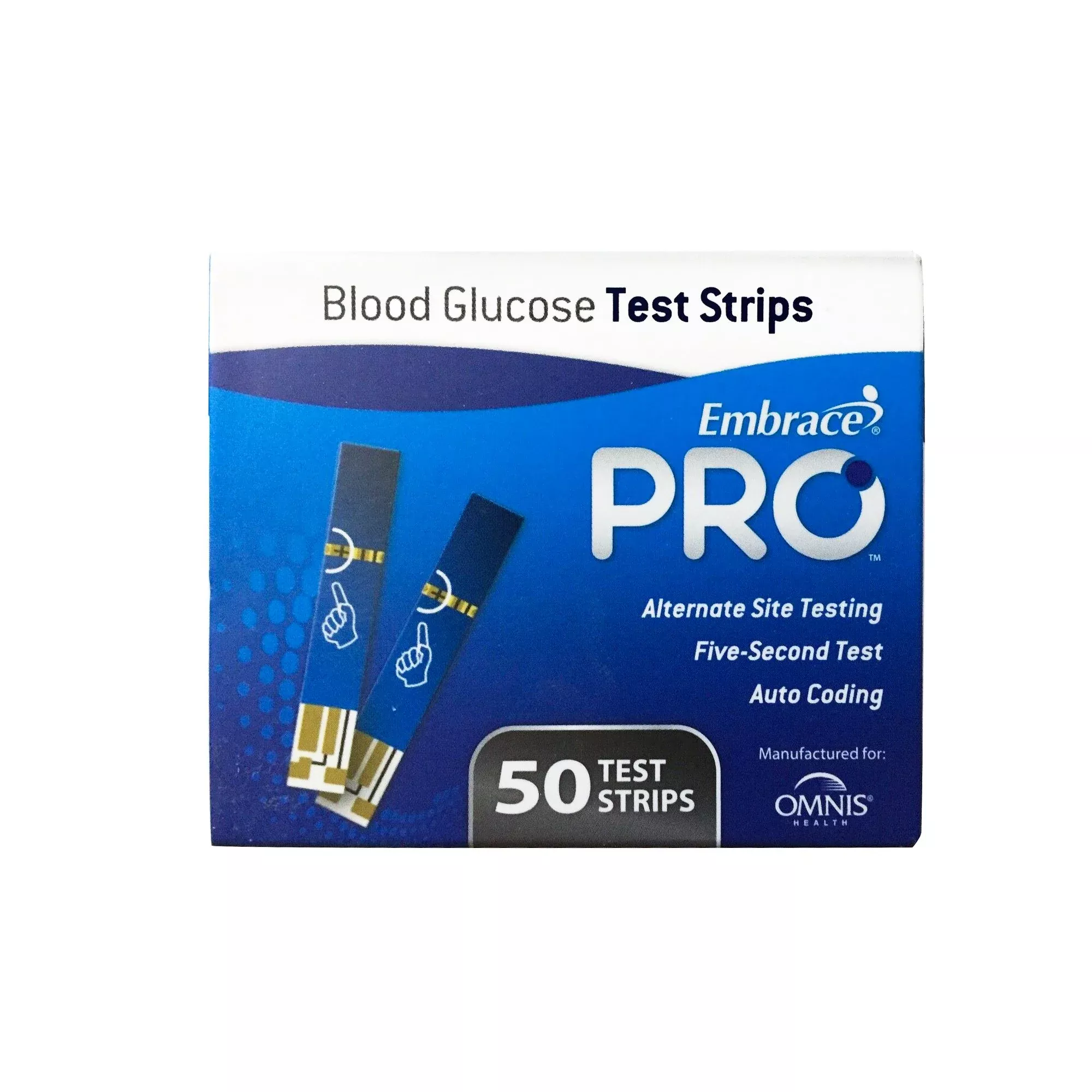 Embrace Blood Glucose Test Strips, 1 Box of 50