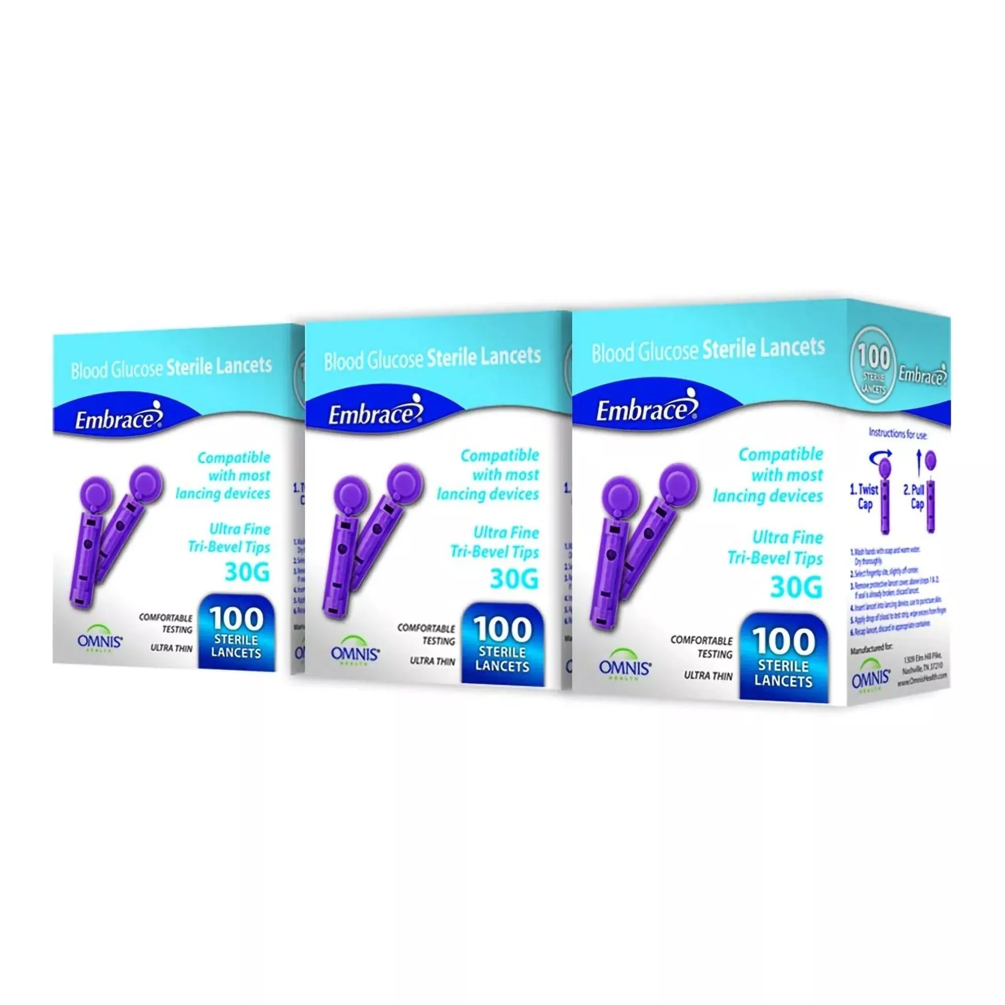 Embrace Safety Lancets, 30 Gauge, 1 Case of 5000
