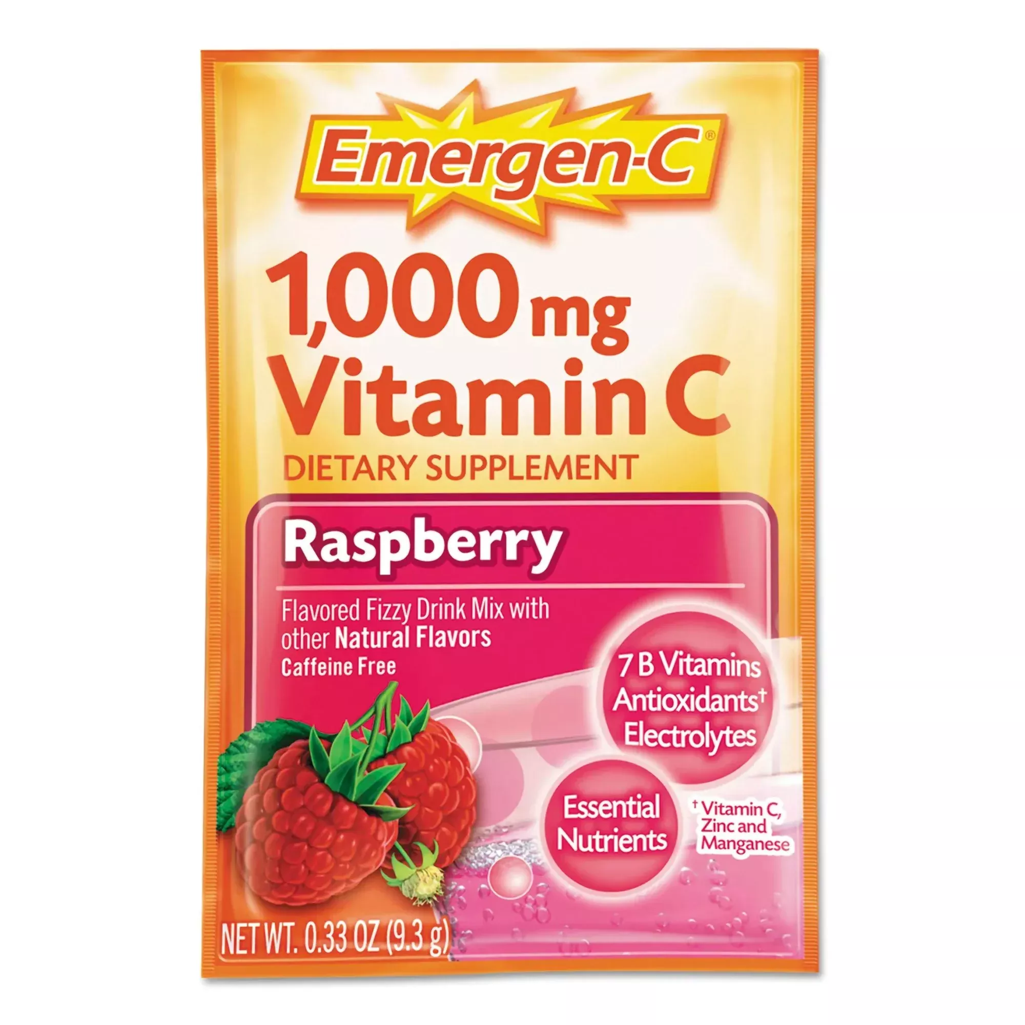 Emergen-C Daily Immune Support, Raspberry Flavor, 1 Box of 30