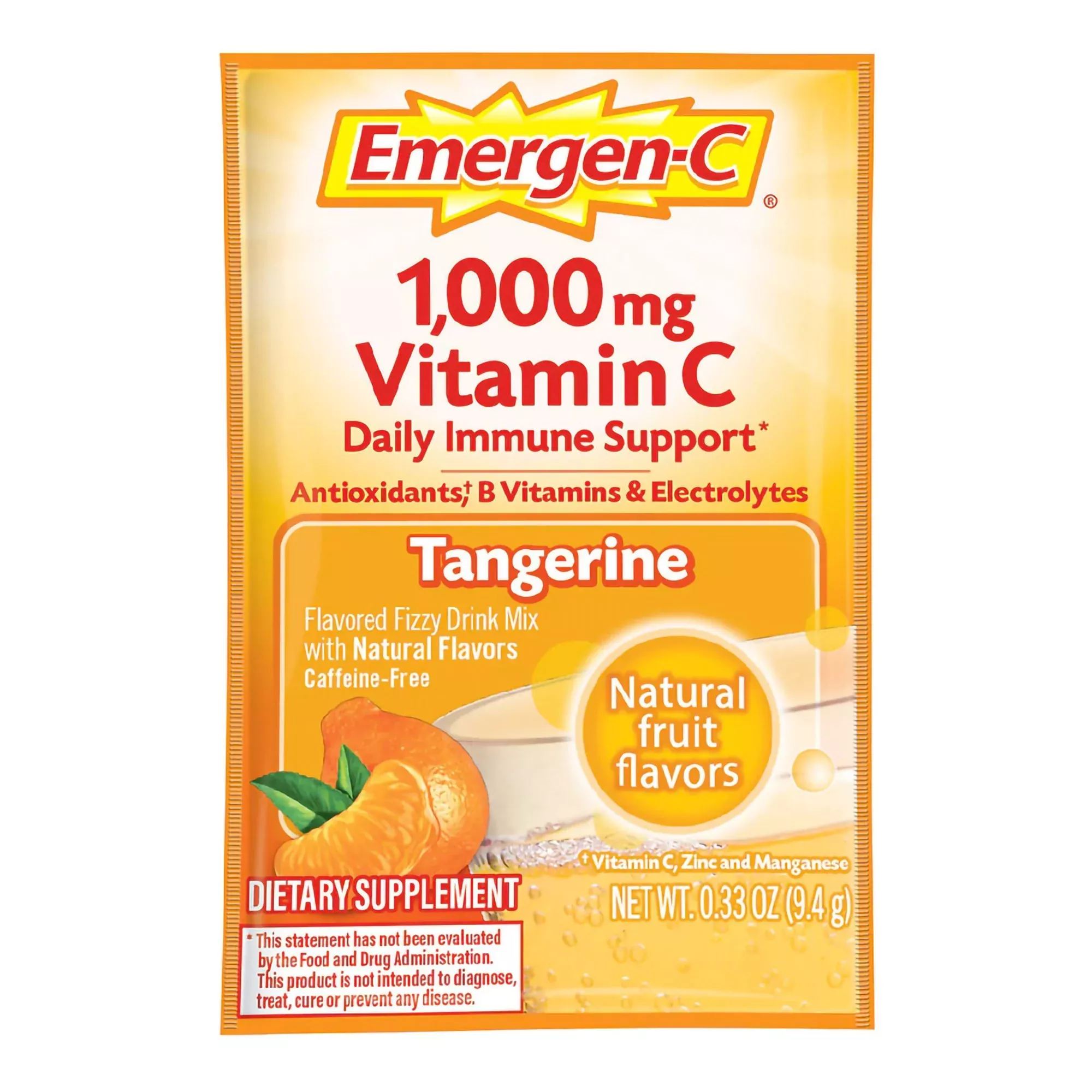 Emergen-C Daily Immune Support, Tangerine, 1 Box of 30