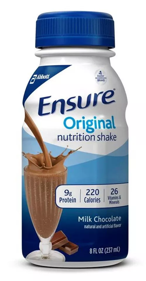 Ensure Original Shake Chocolate Oral Supplement, 8 oz. Bottle, 1 Case of 16