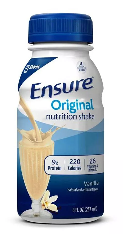 Ensure Original Shake Vanilla Oral Supplement, 8 oz. Bottle, 1 Case of 16