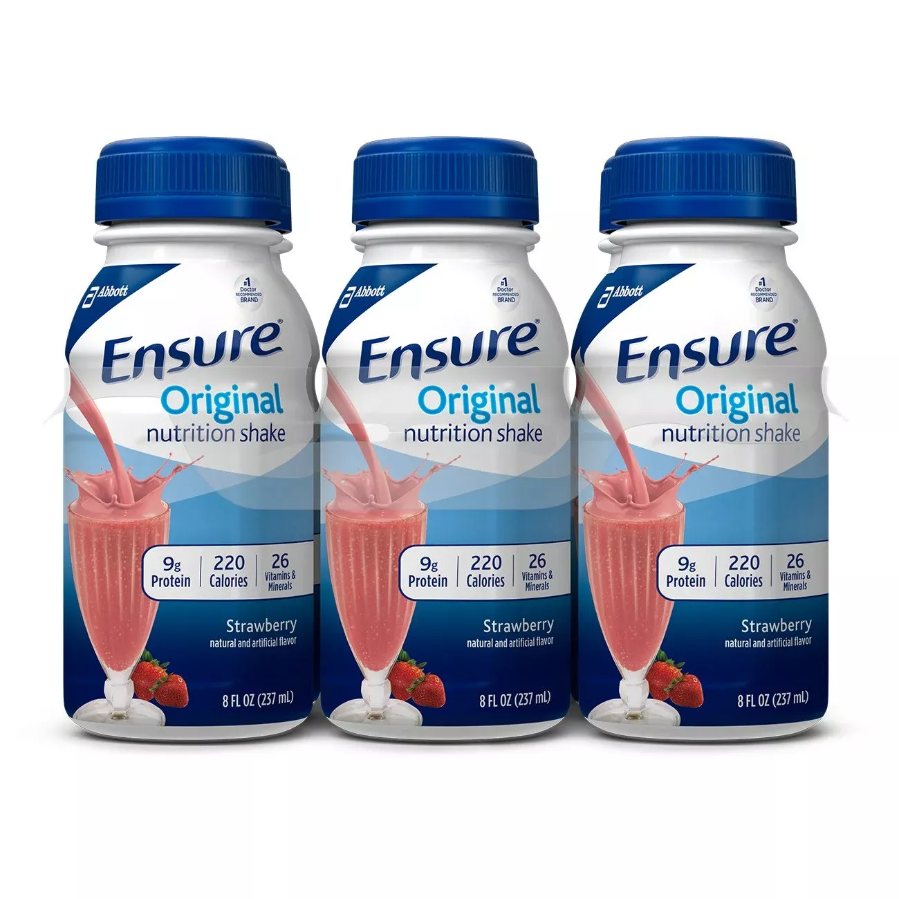 Ensure Original Strawberry Oral Supplement, 8 oz. Bottle, 1 Case of 24