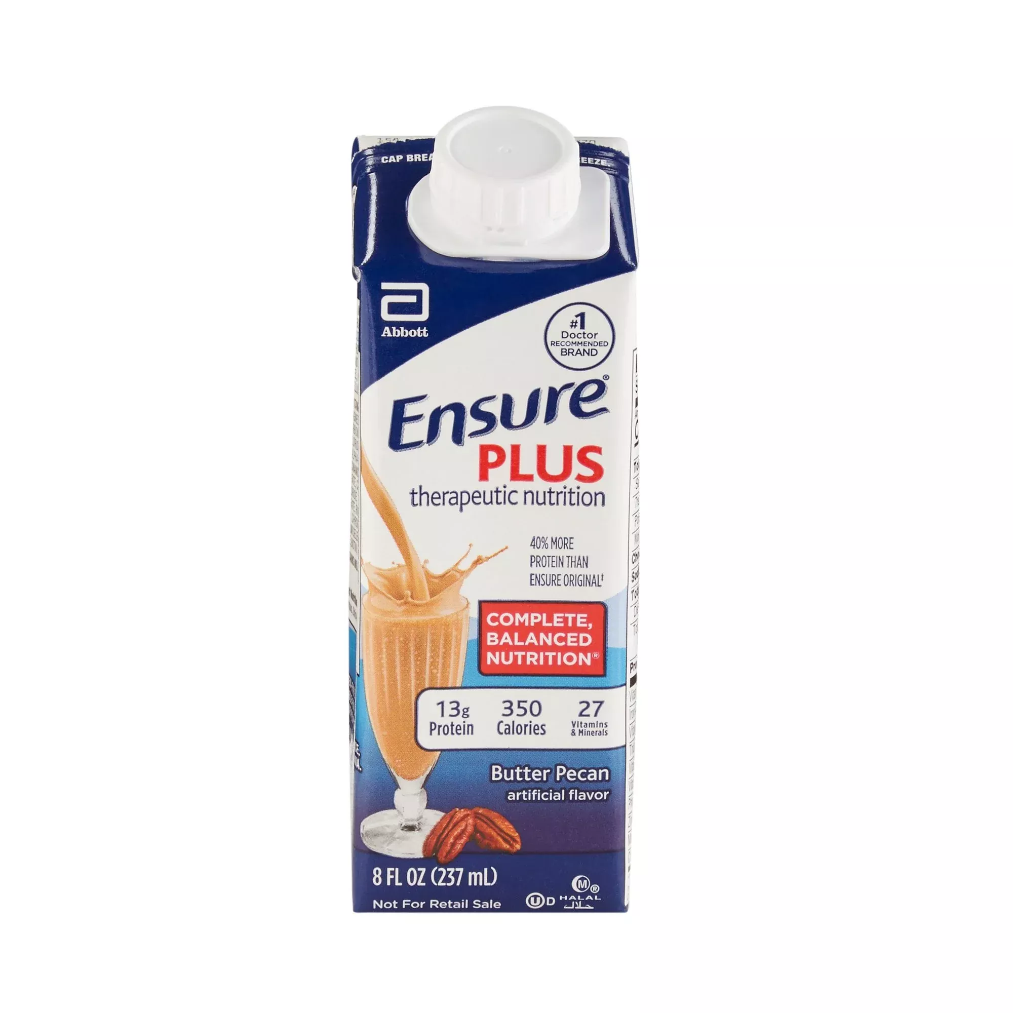 Ensure Plus Butter Pecan Oral Supplement, 8-oz Carton, 1 Case of 24