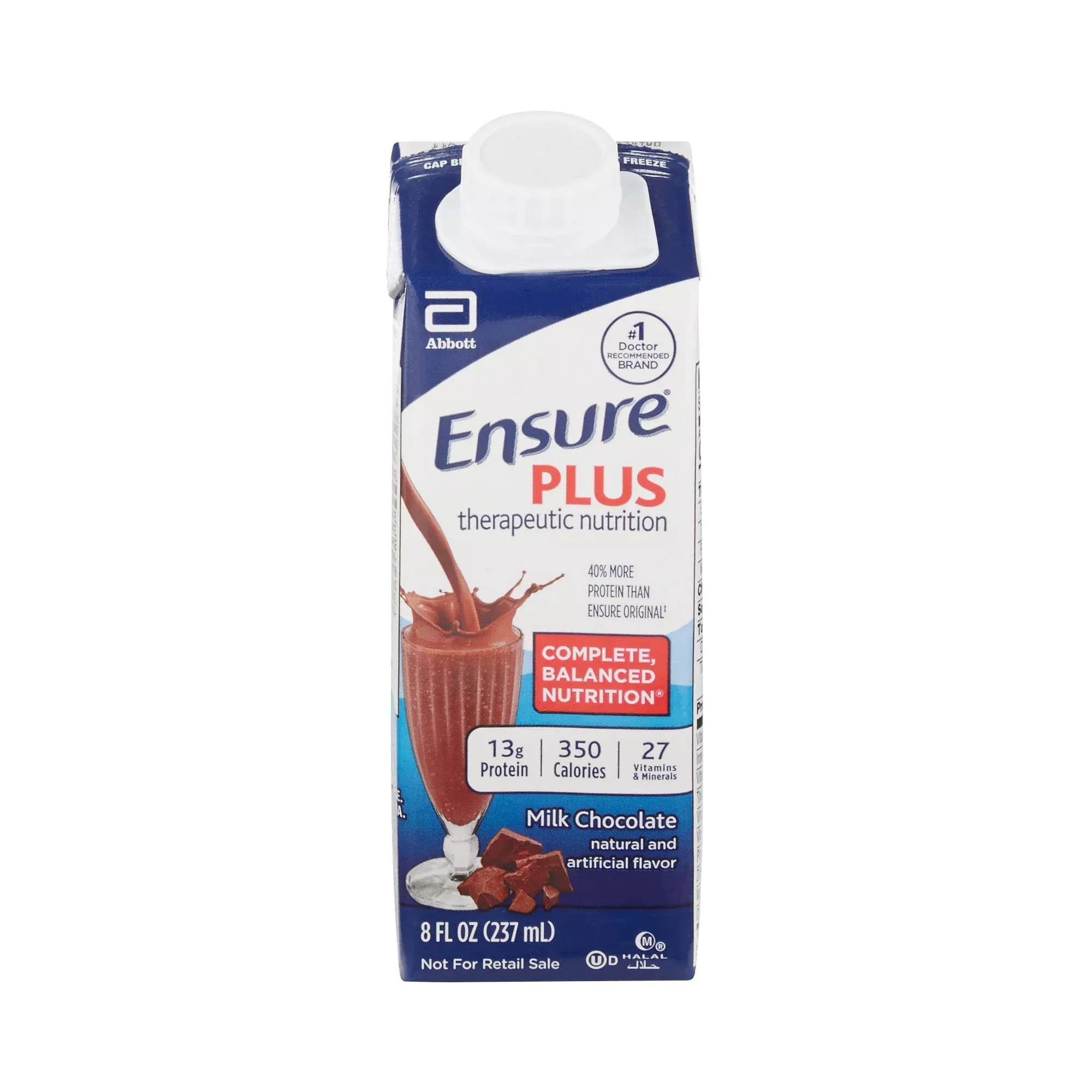 Ensure Plus Chocolate Oral Supplement, 8-oz Carton, 1 Each
