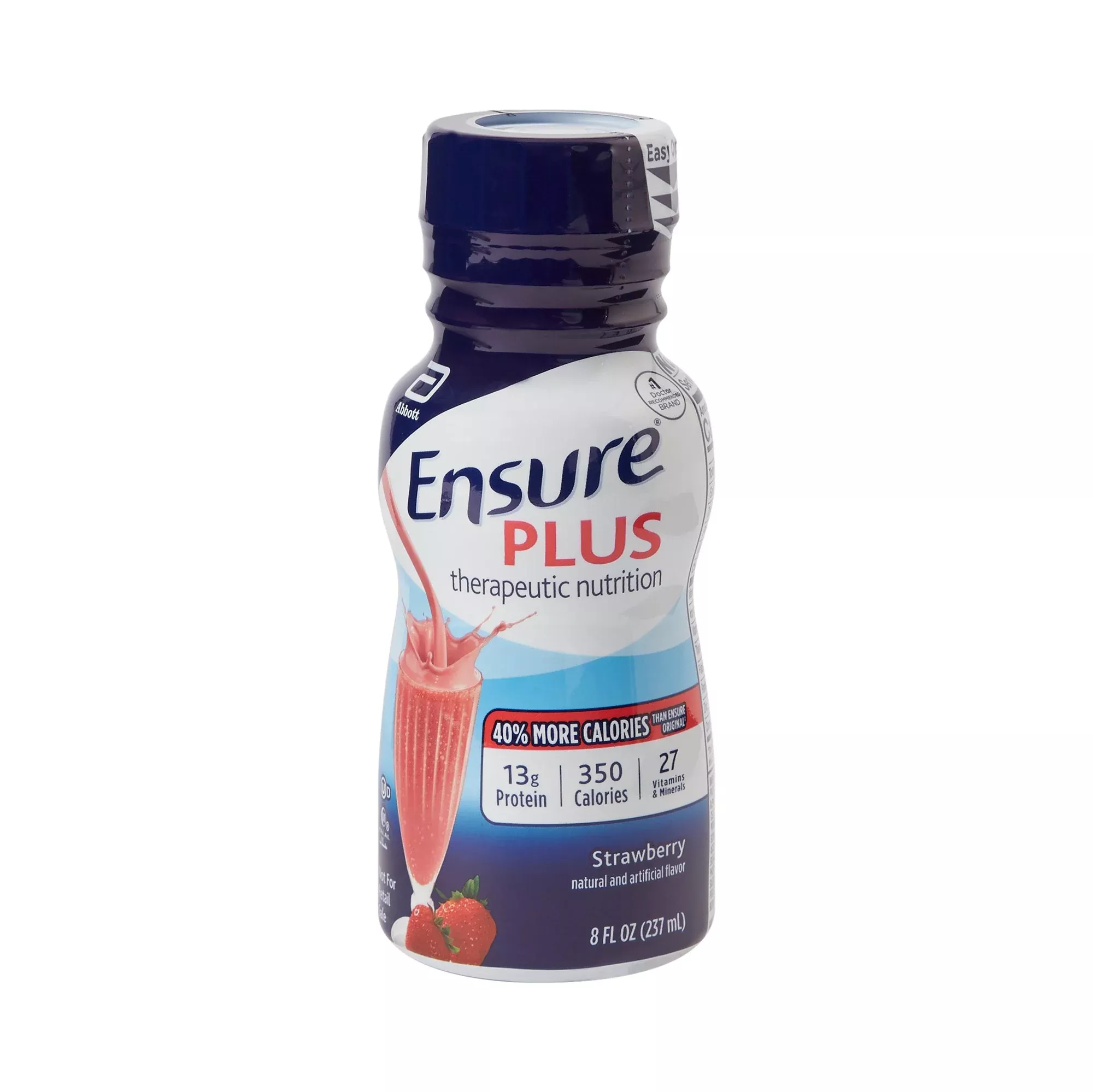 Ensure Plus Strawberry Oral Supplement, 8 oz Bottle, 1 Case of 24