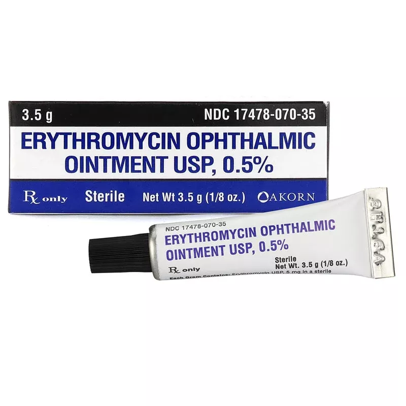 Erythromycin Ointment 0.5% Ophthalmic Eye Ointment, Sterile 3.5 grams (Rx)