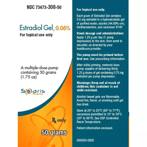 Estradiol Gel 0.06% Pump 37.5 gm by Solaris Pharma (RX)
