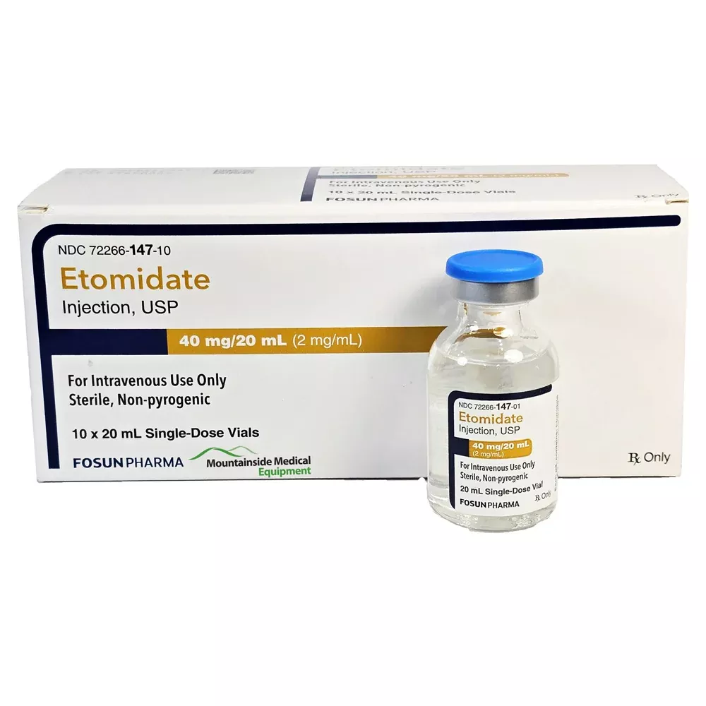 Etomidate Injection 40 mg/20 mL Anesthetic Single-dose Vials 20 mL EACH (Rx)