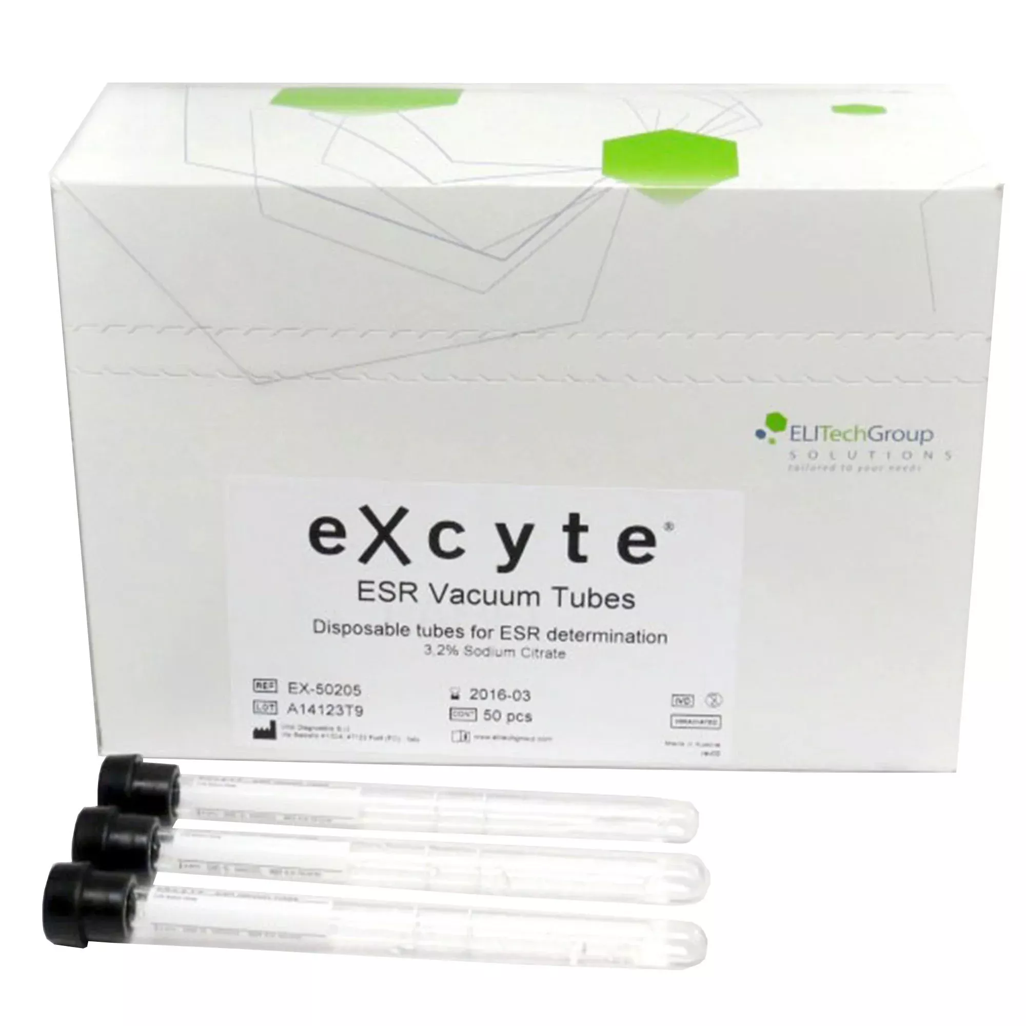Excyte Vacuum Glass Tube, 8 x 120 mm, 1 Box of 50