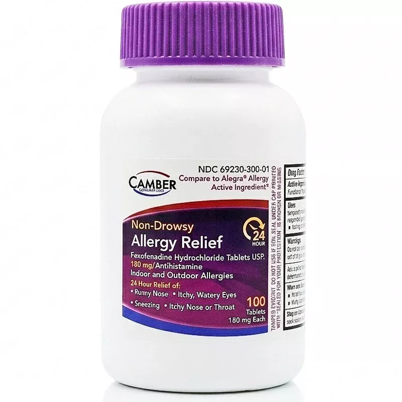 Fexofenadine 180 mg Allergy Relief Tablets, Non-Drowsy 100 Count
