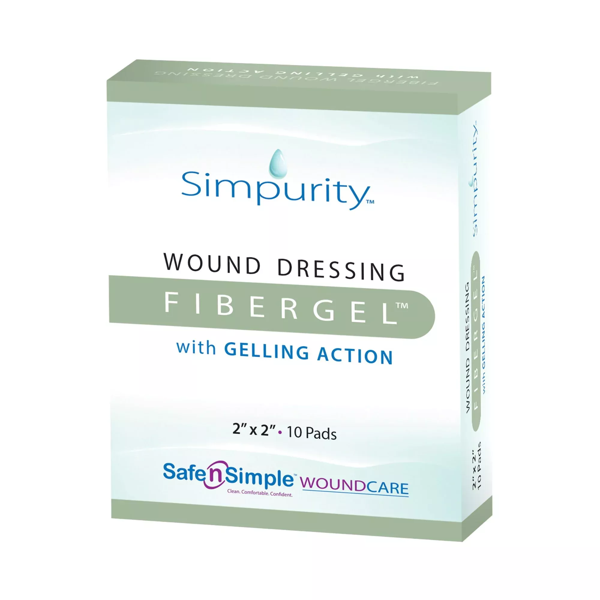 FiberGel Hydrogel Dressing, 2 x 2 Inch, 1 Each