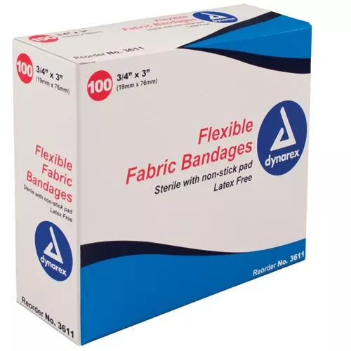 Flexible Fabric Bandages 3/4 x3Sterile Bx/100
