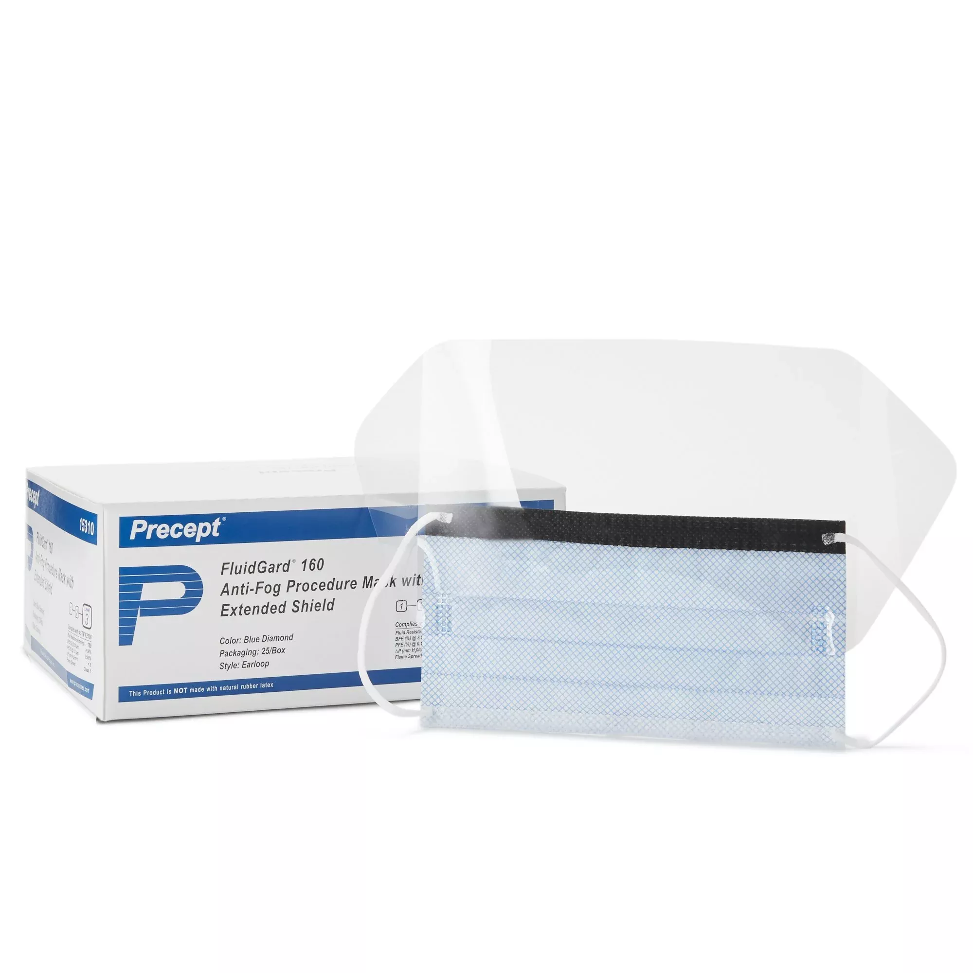 Fluidgard160 Procedure Mask with Eye Shield, 1 Box of 25