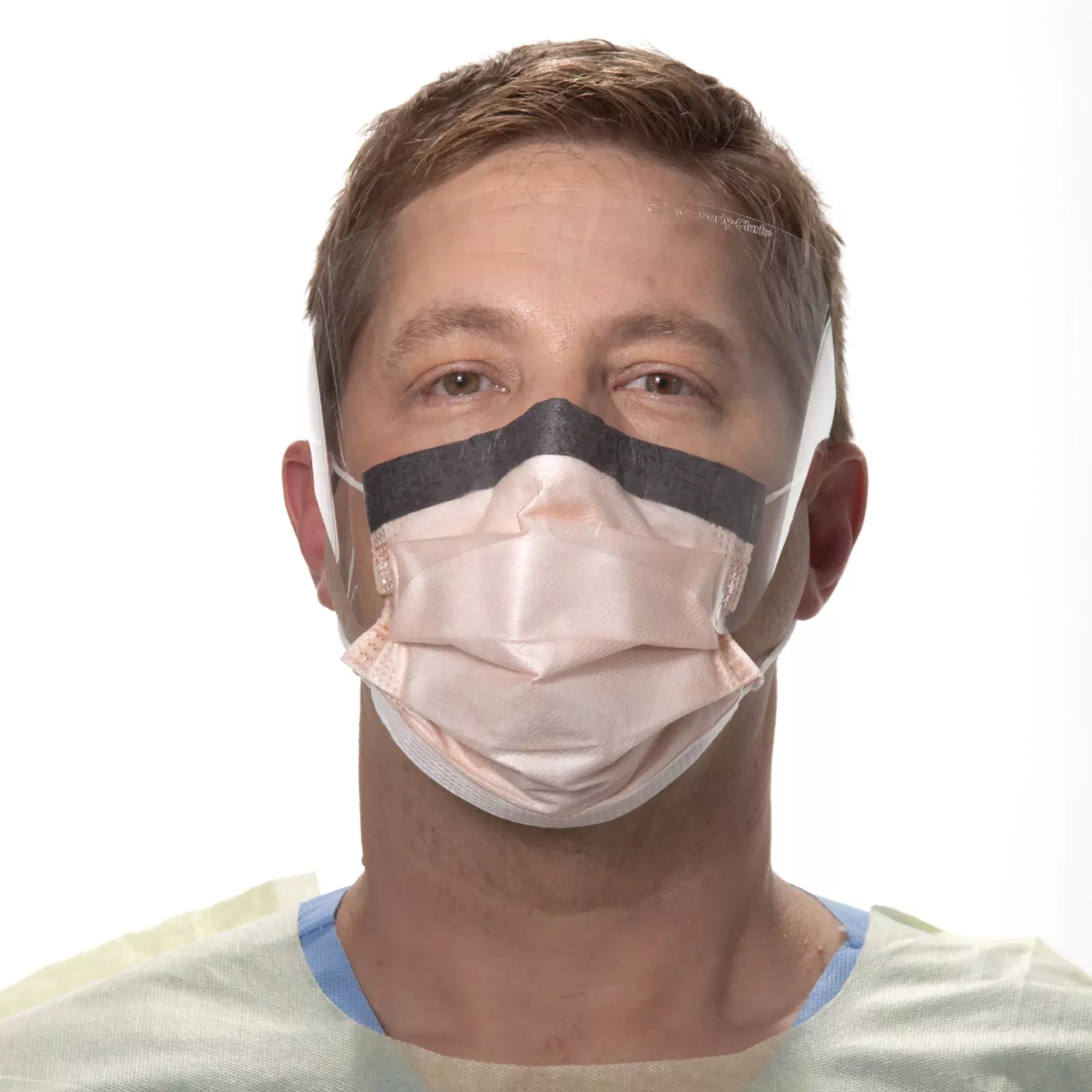 FluidShield Procedure Mask with Eye Shield Anti-fog Orange, NonSterile, 1 Each