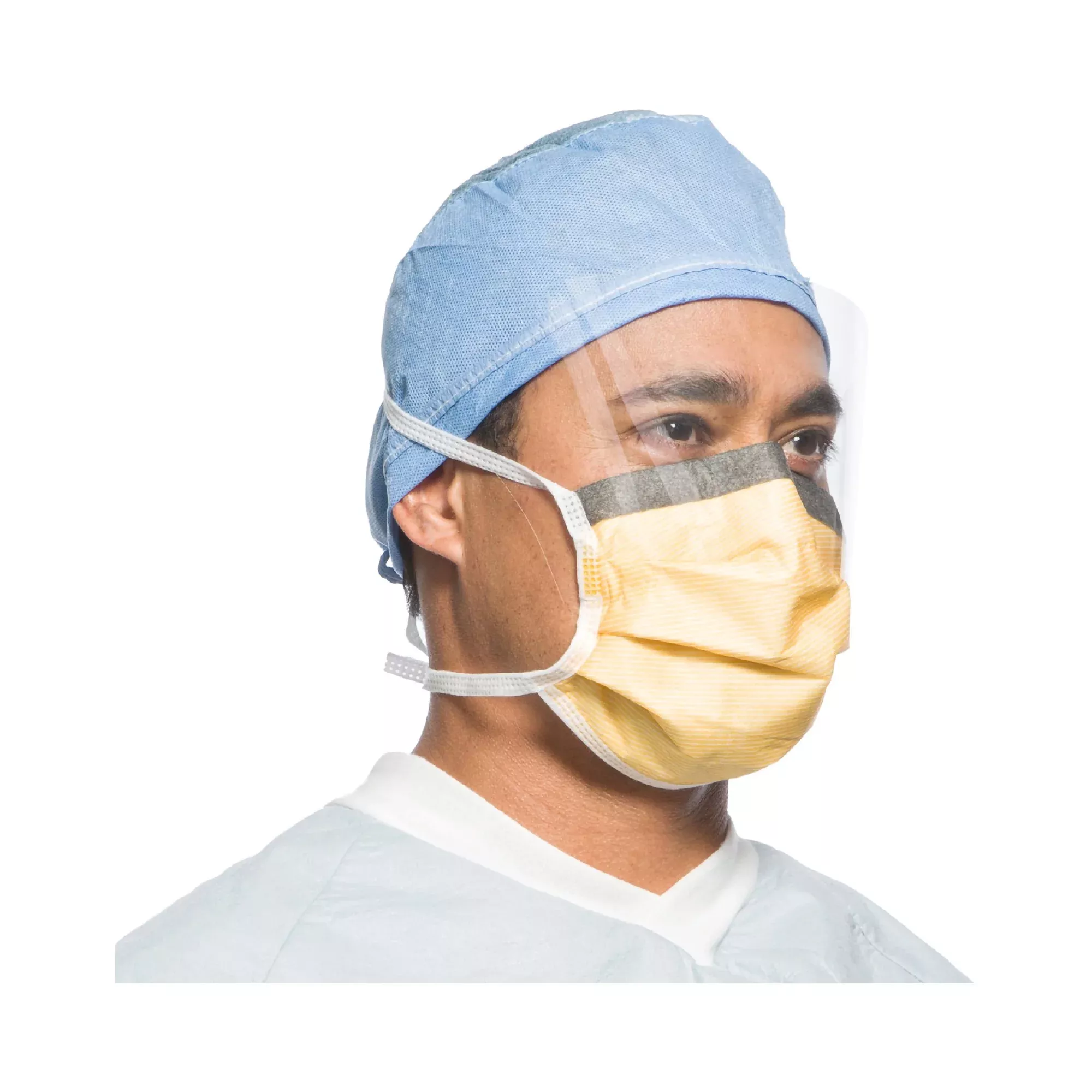 FluidShield Surgical Mask with Eye Shield, 1 Case of 100
