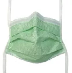 Fog Shield Surgical Mask, Green, 1 Box of 50