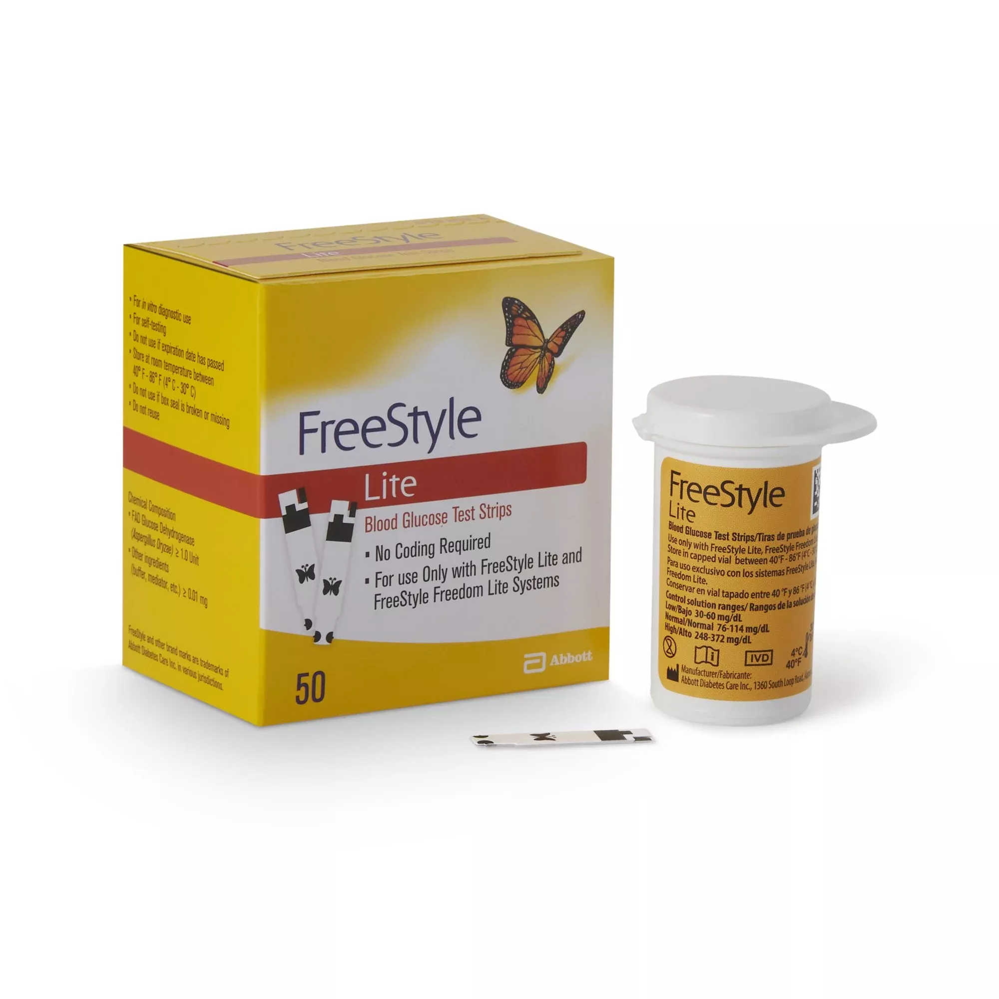 FreeStyle Lite Blood Glucose Test Strips, 1 Box