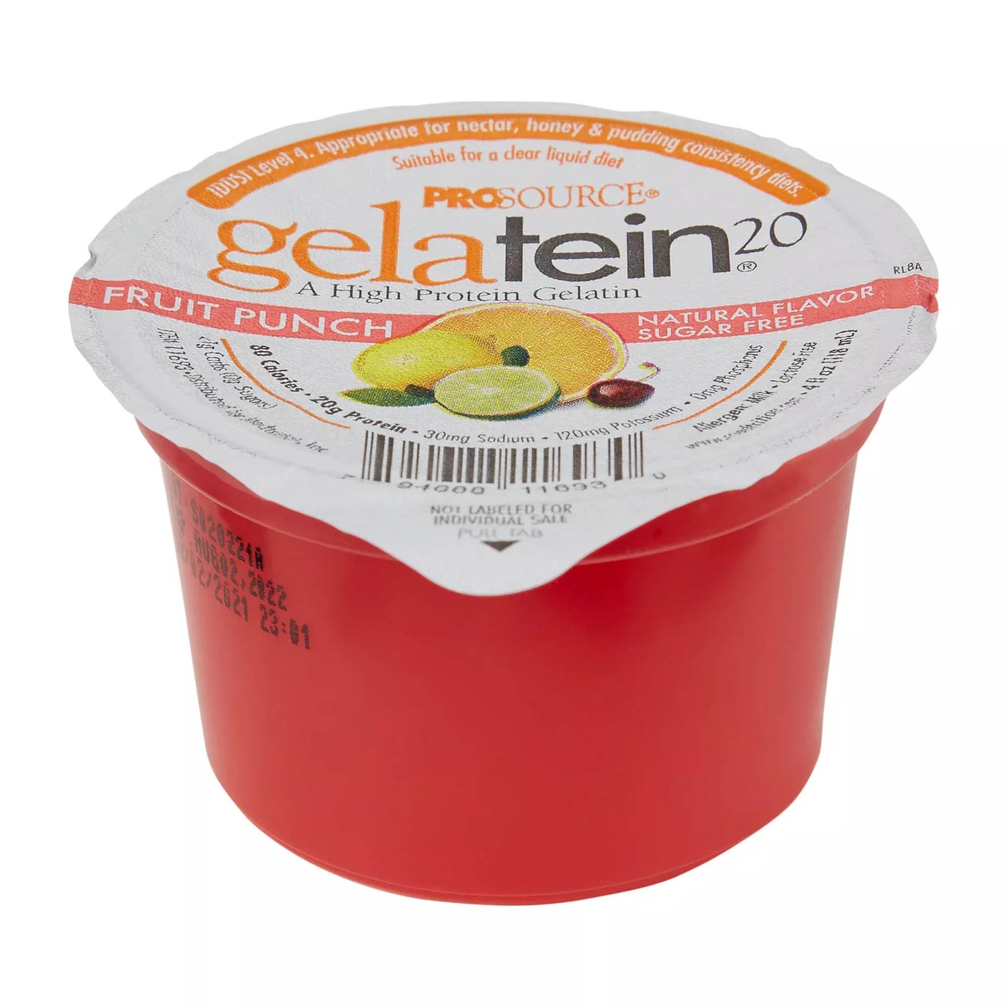 Gelatein 20 Fruit Punch Oral Protein Supplement, 4 oz. Cup, 1 Each