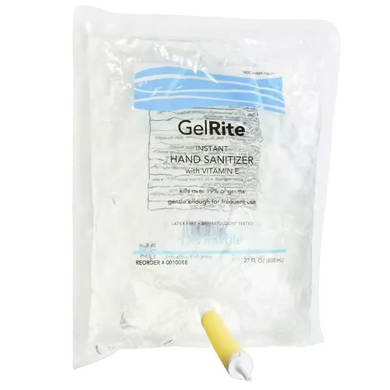 Gelrite Hand Sanitizer Dispenser Bag Refills 800 mL by Dermarite