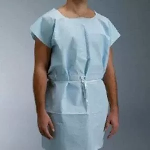Graham Medical Products Patient Exam Gown, Medium/Large, Blue, 1 Case of 50
