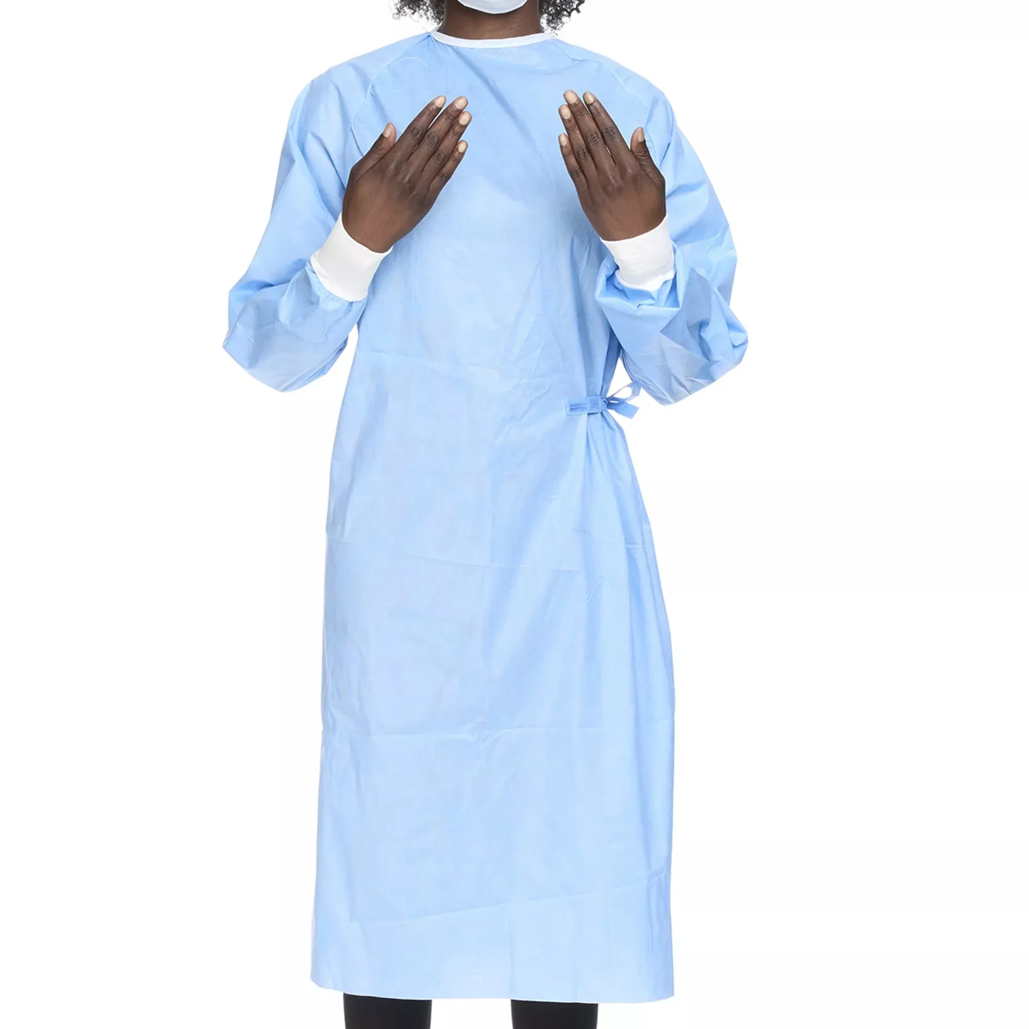 Halyard Basics Non-Reinforced Surgical Gown with Towel, Large, Blue, 1 Each