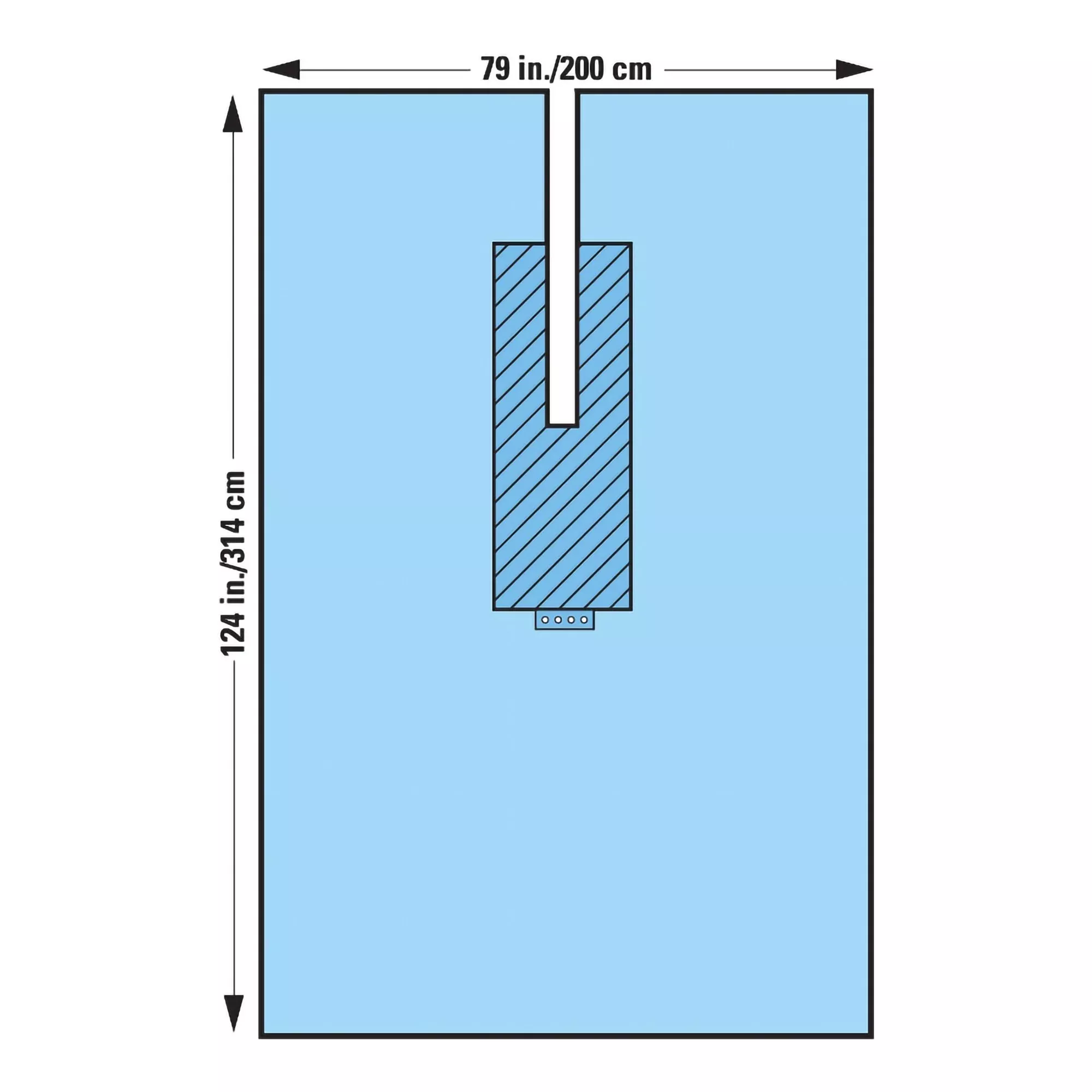Halyard Sterile U- Surgical Drape, 80 W x 124 L Inch, 1 Case of 16