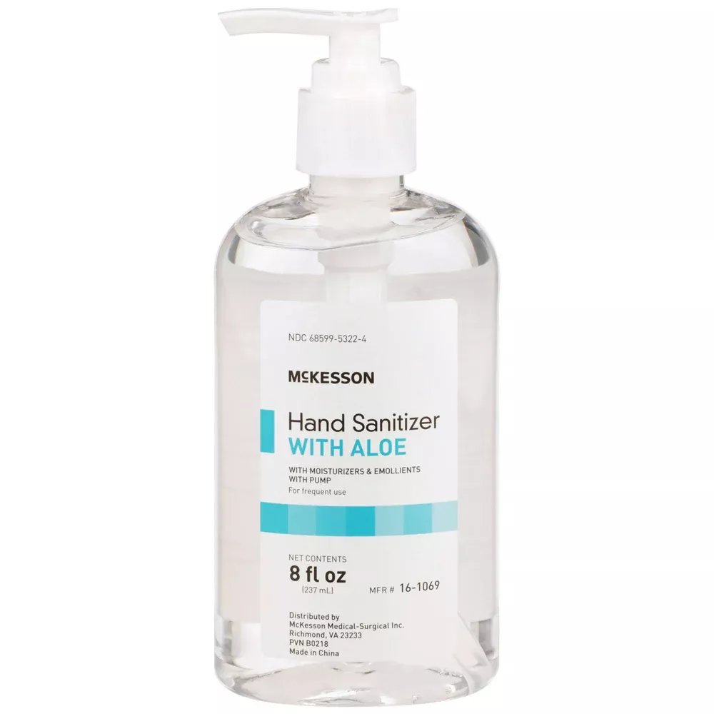 Hand Sanitizer Gel with Aloe, Pump Bottle 8 oz