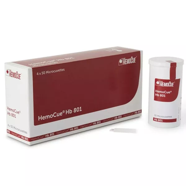 HemoCue Microcuvette For HemoCue Hb 801 Hemoglobin Testing System (4 Vials of 50 Microcuvettes)