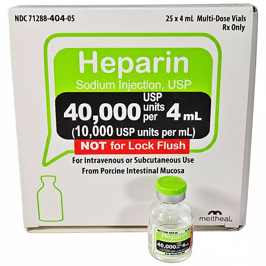 Heparin Sodium Injection 40000 Units Per 4 mL Multiple Dose Vials, 4 mL x 25/Pack (RX)
