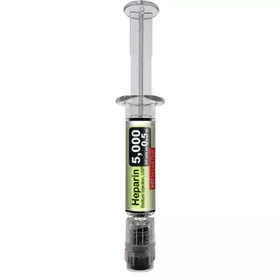 Heparin Sodium Injection Prefilled Syringes 5000 Units Per 1 mL x 24/Pack by Meitheal (RX)