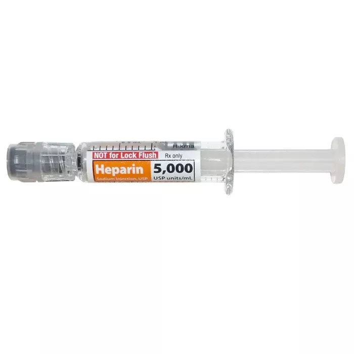 Heparin Sodium Injection Prefilled Syringes 5000 Units Per 1 mL x 25/Pack by Hikma (RX)