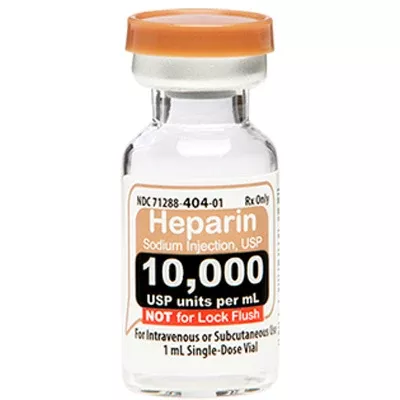 Heparin Sodium Injection USP 10000 Units Per 1 mL Single Dose Vials 1 mL x 25/Pack (RX)