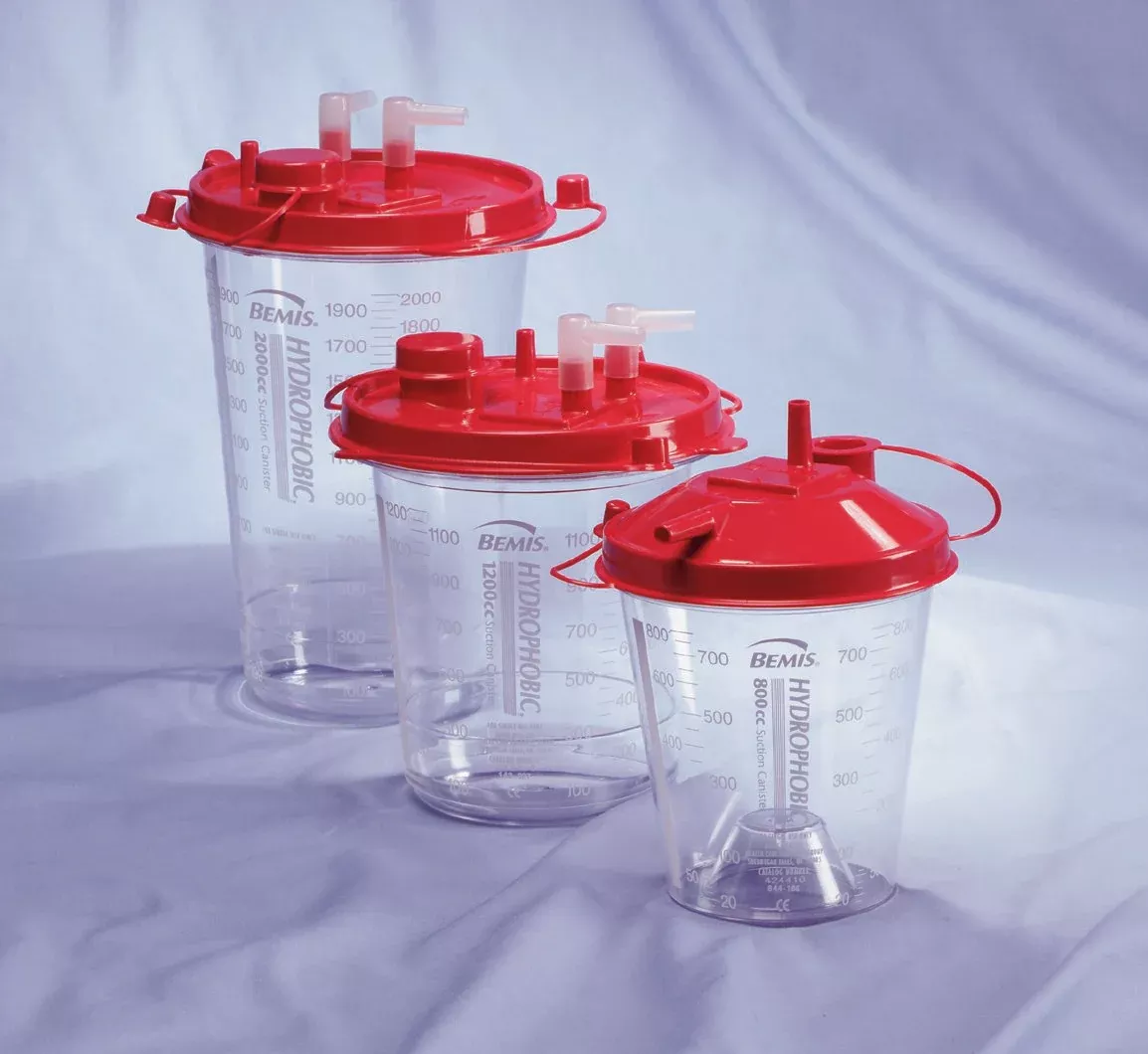 Hi-Flow™ Rigid Suction Canister for use with Bemis Quick-Drain™ Systems, 1200 mL, 1 Each