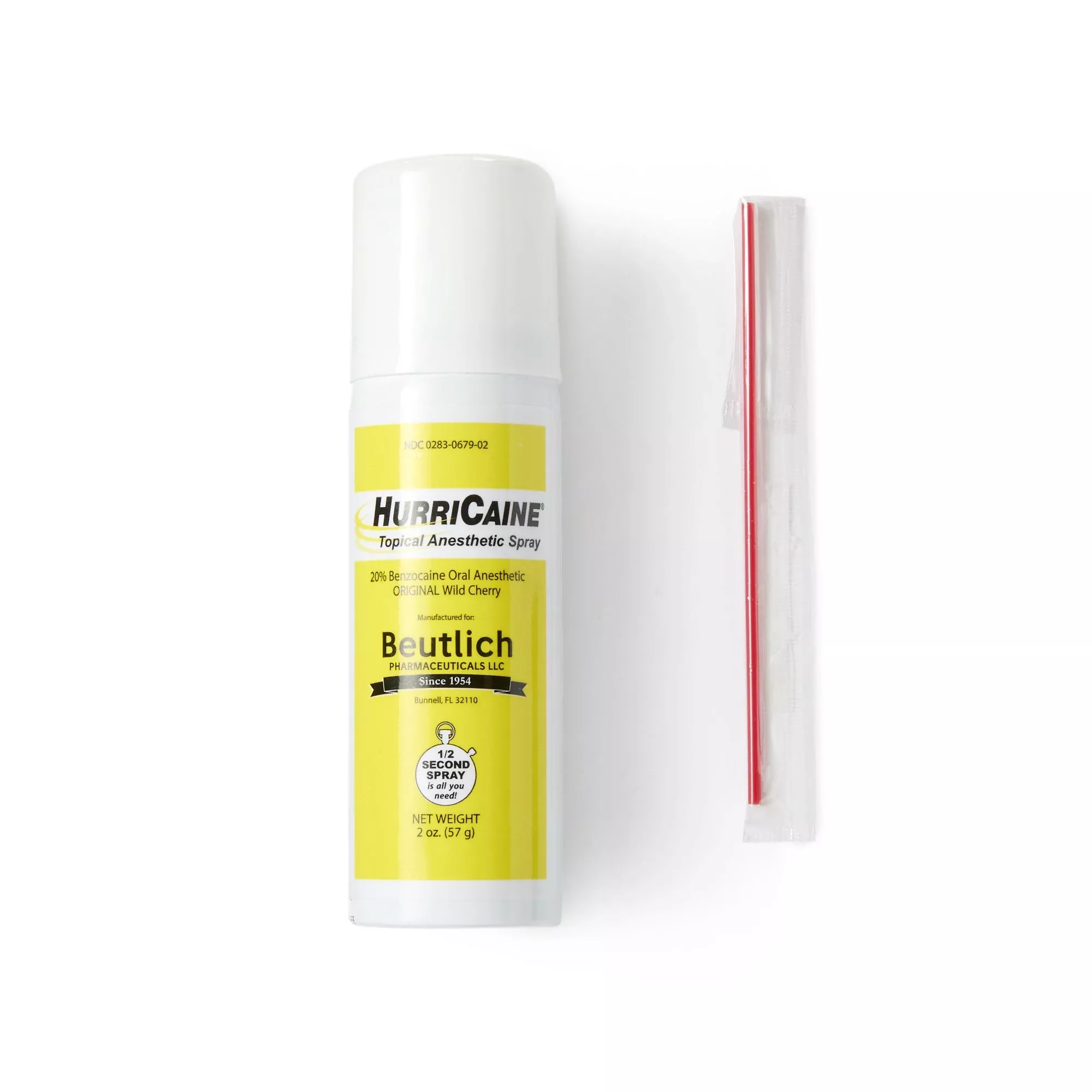 HurriCaine Benzocaine Oral Pain Relief, 2-ounce Spray Can, 1 Each