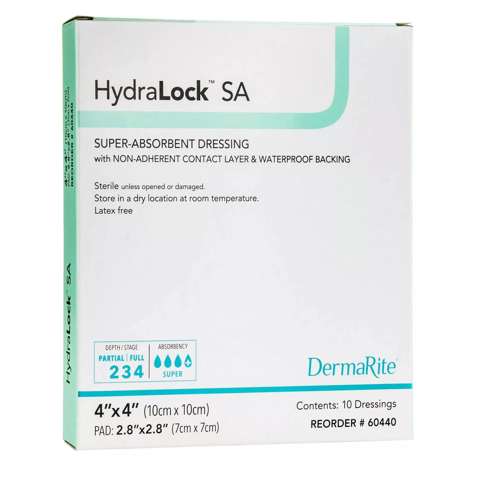 HydraLock™ Super Absorbent Dressing, 4 x 4 Inch, 1 Each