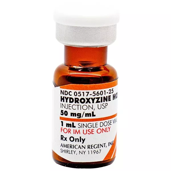 Hydroxyzine HCL Injection 50 mg/mL Single Dose Vial 1 mL x 25/Pack (RX)