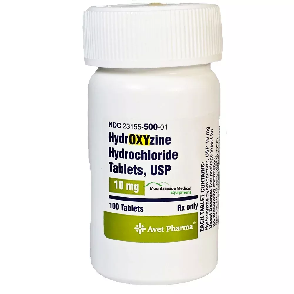 Hydroxyzine HCL Tablets 10 mg Strength 100 Count (RX)
