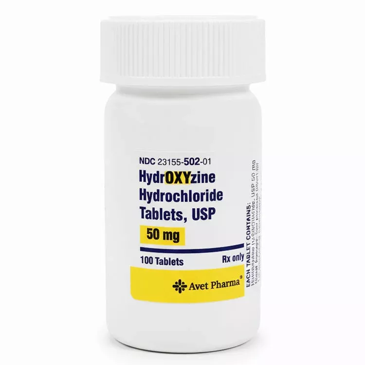 Hydroxyzine Hydrochloride Tablets 50 mg Strength 100 Count (RX)