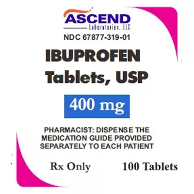 Ibuprofen 400 mg Tablets by Ascend Laboratories 100 Count (RX)