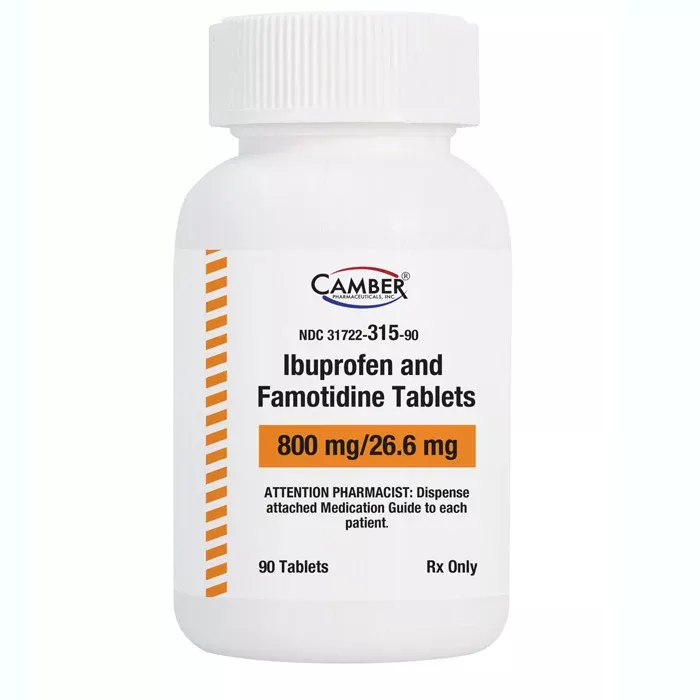 Ibuprofen 800mg and Famotidine 26.6 mg Tablets 90 Count