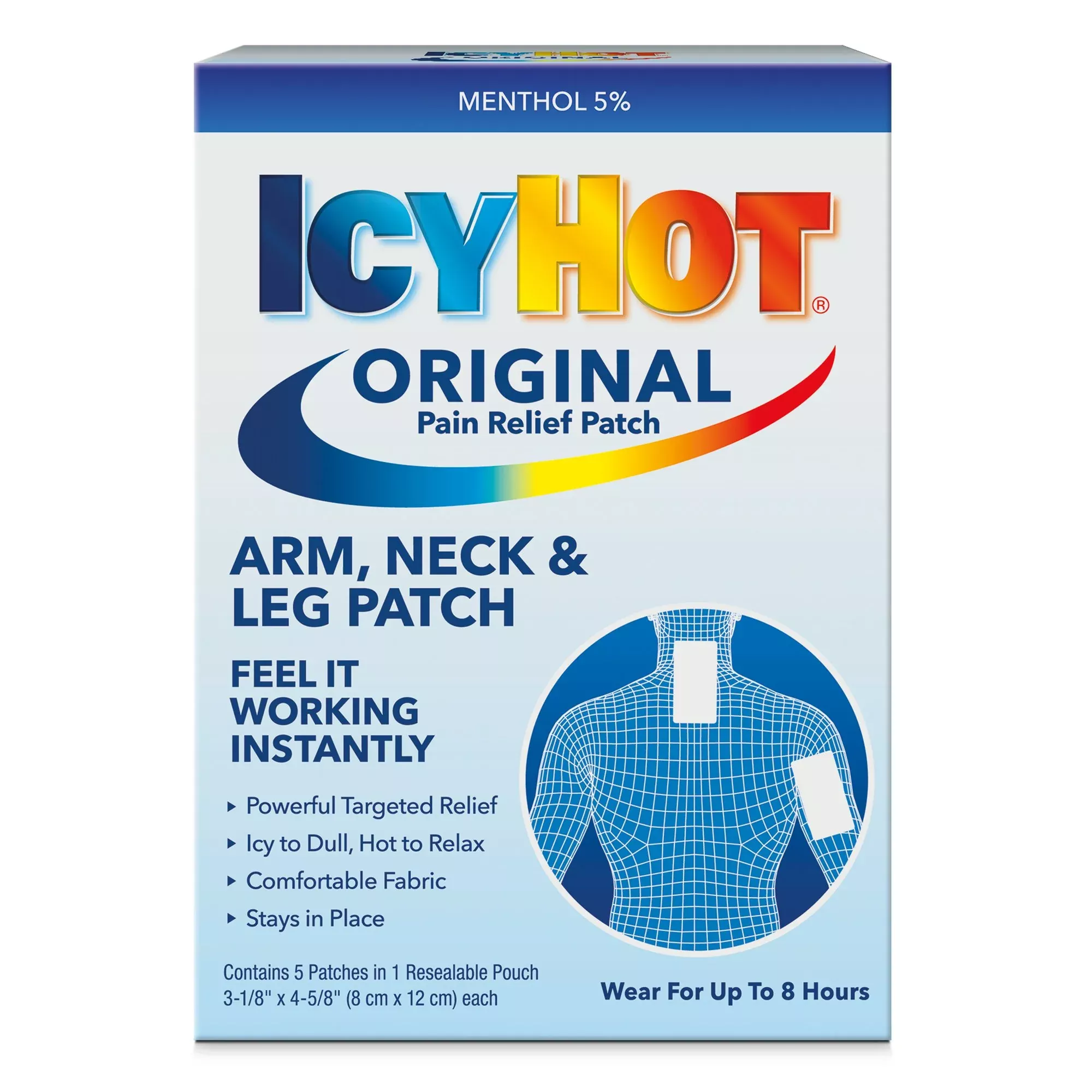 Icy Hot Menthol Topical Pain Relief, 1 Pack of 5