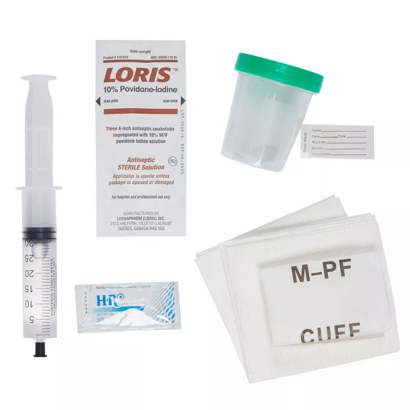 Indwelling Catheter Tray with Supplies, without Catheter, Sterile