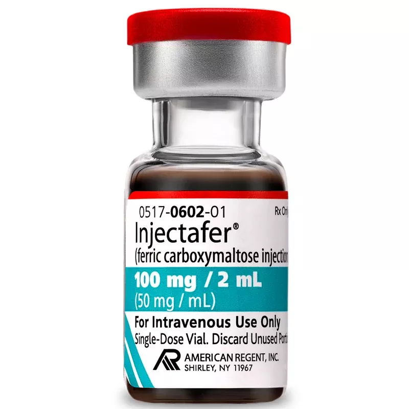 Injectafer Ferric Carboxymaltose 100 mg IV Iron Infusion Injection 2 mL (RX)