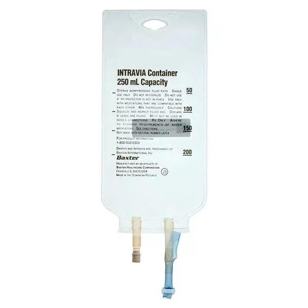 Intravia Empty IV Bag Container 250 mL by Baxter 2B8012 (6 Pack)