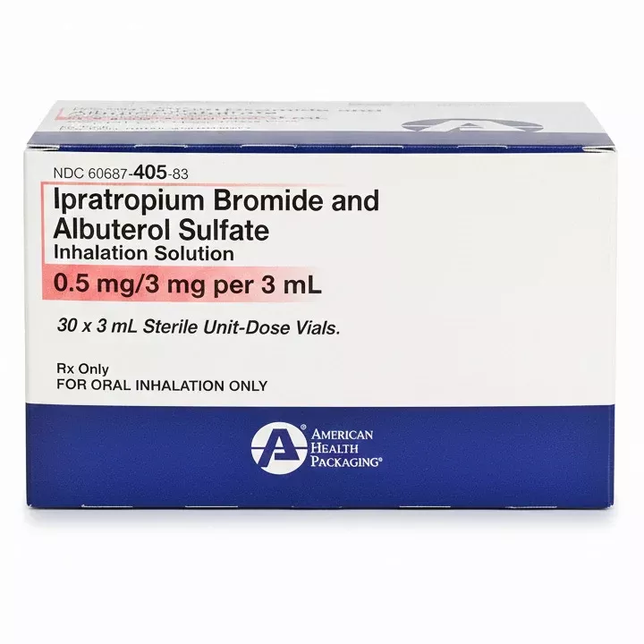Ipratropium Bromide and Albuterol Sulfate Inhalation Solution 0.5 mg/3 mg Per mL, 30/Box (RX)