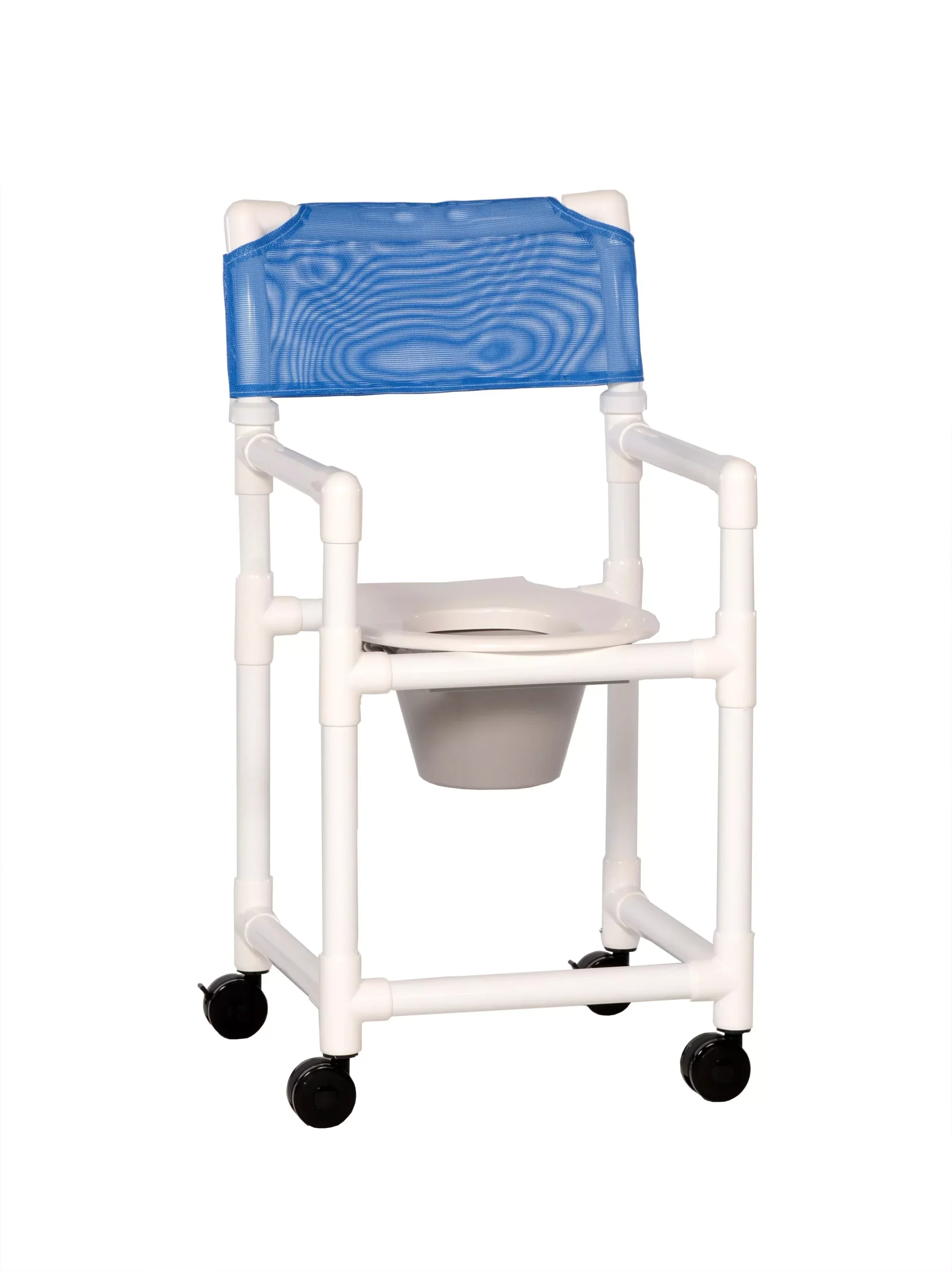IPU Standard Line Shower Chair Commode, Blue, 1 Each